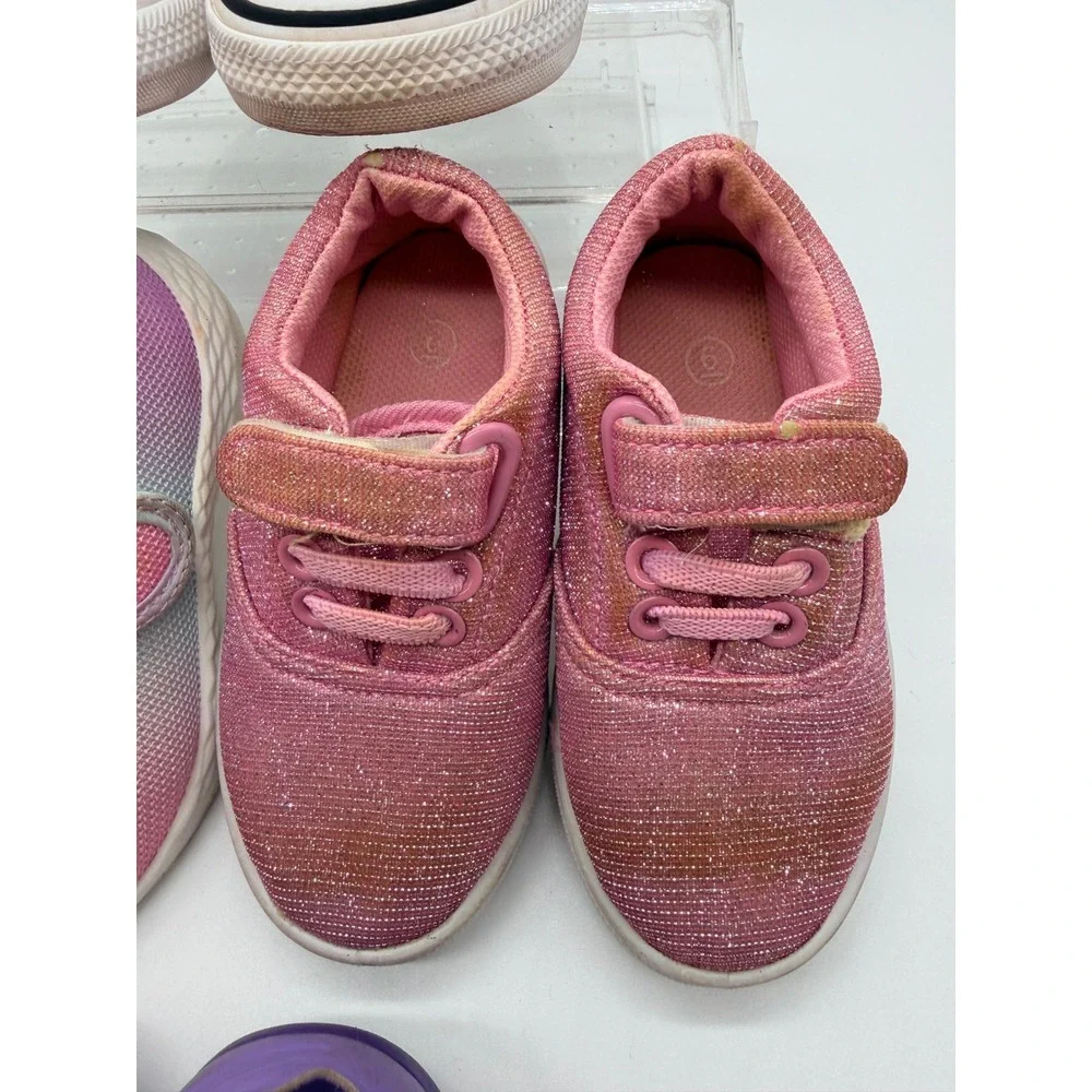 Toddler Girl Shoes Lot Size 6 Nike Converse Sneakers Sandals Pink Purple